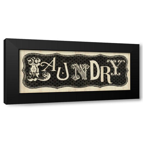 Room Signs I - Laundry Black Modern Wood Framed Art Print by Pela Studio