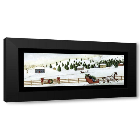 Christmas Valley Sleigh Black Modern Wood Framed Art Print with Double Matting by Brown, David Carter