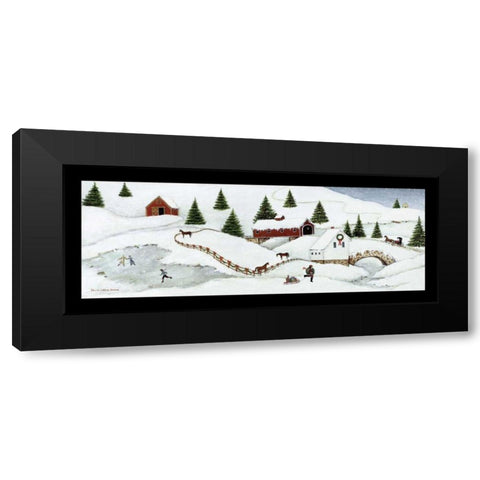 Christmas Valley Bridge Black Modern Wood Framed Art Print with Double Matting by Brown, David Carter