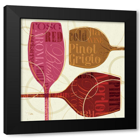 Colorful Wine III Black Modern Wood Framed Art Print with Double Matting by Pela Studio