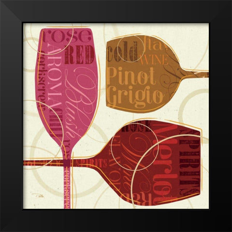 Colorful Wine III Black Modern Wood Framed Art Print by Pela Studio
