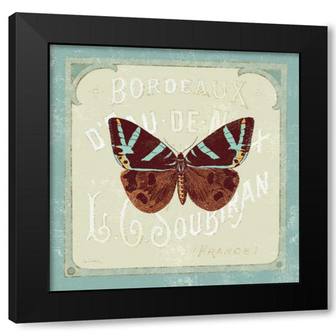 Parisian Butterfly II Black Modern Wood Framed Art Print with Double Matting by Schlabach, Sue