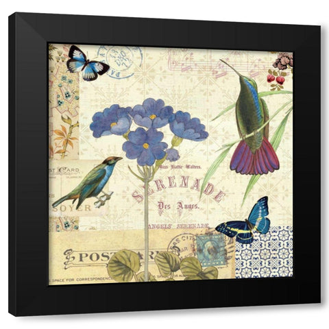 Blue Notes II Black Modern Wood Framed Art Print by Pelletier, Alain