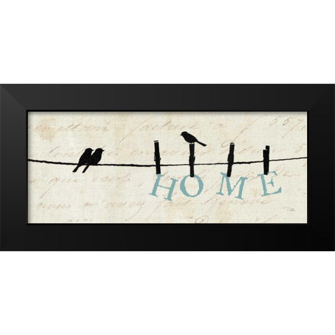 Birds on a Wire - Home Black Modern Wood Framed Art Print by Pelletier, Alain