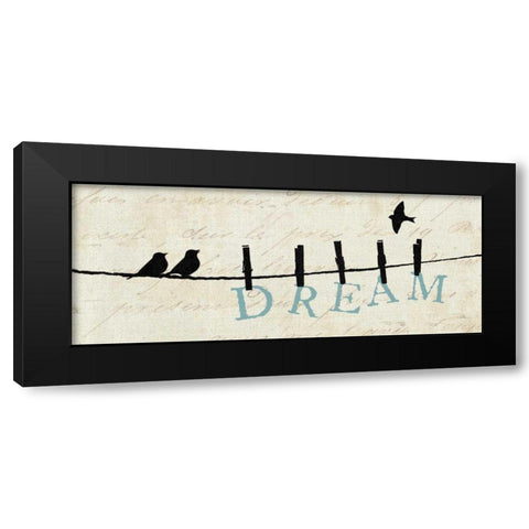 Birds on a Wire - Dream Black Modern Wood Framed Art Print with Double Matting by Pelletier, Alain