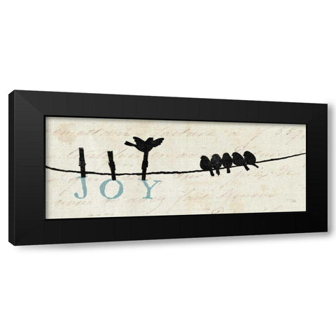 Birds on a Wire - Joy Black Modern Wood Framed Art Print with Double Matting by Pelletier, Alain