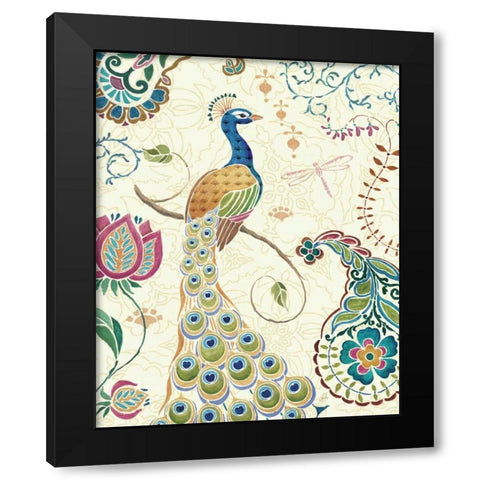 Peacock Fantasy II Black Modern Wood Framed Art Print with Double Matting by Brissonnet, Daphne