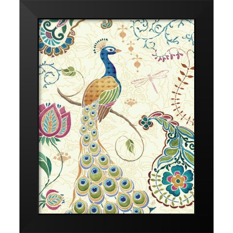 Peacock Fantasy II Black Modern Wood Framed Art Print by Brissonnet, Daphne