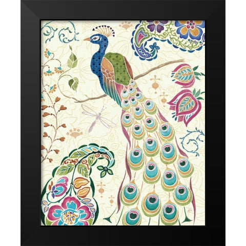 Peacock Fantasy III Black Modern Wood Framed Art Print by Brissonnet, Daphne