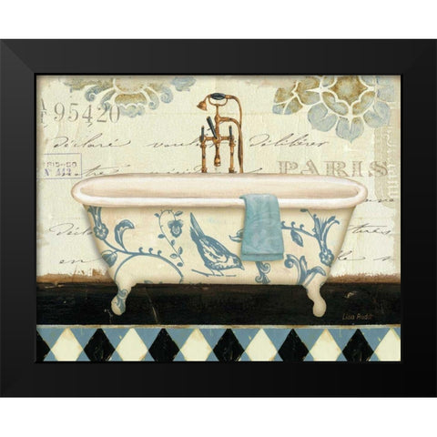 Marche de Fleurs Bath II Black Modern Wood Framed Art Print by Audit, Lisa