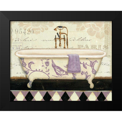 Lavender Marche de Fleurs Bath II Black Modern Wood Framed Art Print by Audit, Lisa