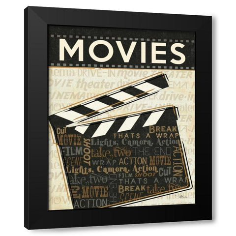 Cinema II Black Modern Wood Framed Art Print with Double Matting by Pela Studio