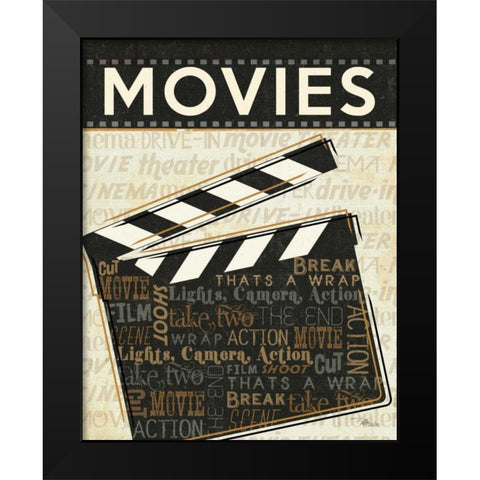 Cinema II Black Modern Wood Framed Art Print by Pela Studio