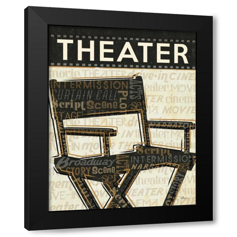 Cinema III Black Modern Wood Framed Art Print with Double Matting by Pela Studio