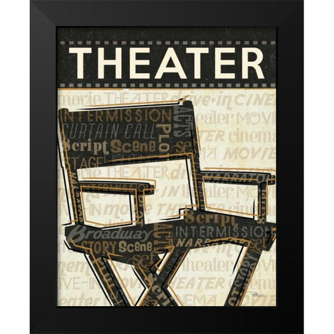 Cinema III Black Modern Wood Framed Art Print by Pela Studio