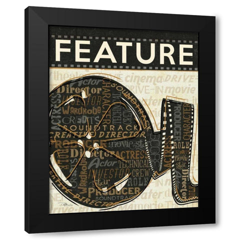 Cinema IV Black Modern Wood Framed Art Print by Pela Studio
