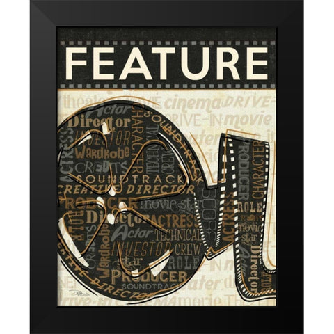Cinema IV Black Modern Wood Framed Art Print by Pela Studio