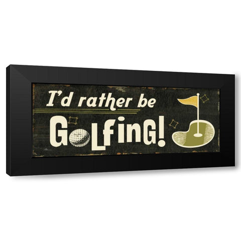 Funny Golf II Black Modern Wood Framed Art Print by Pela Studio