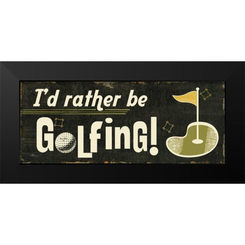 Funny Golf II Black Modern Wood Framed Art Print by Pela Studio