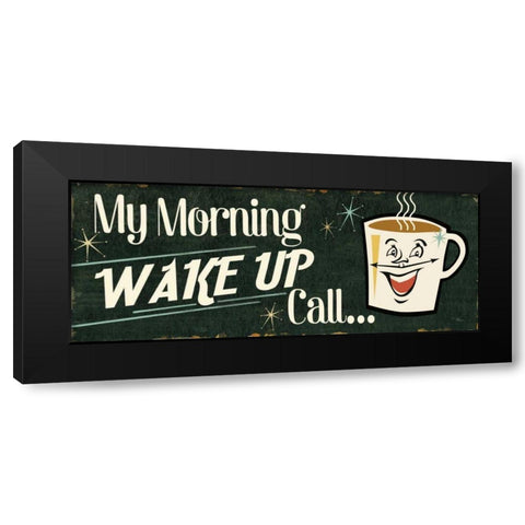 Funny Coffee I Black Modern Wood Framed Art Print by Pela Studio