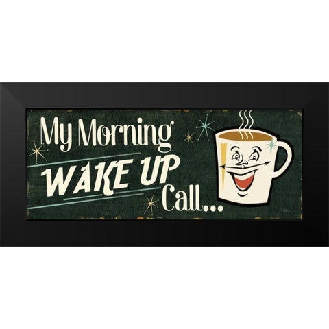 Funny Coffee I Black Modern Wood Framed Art Print by Pela Studio