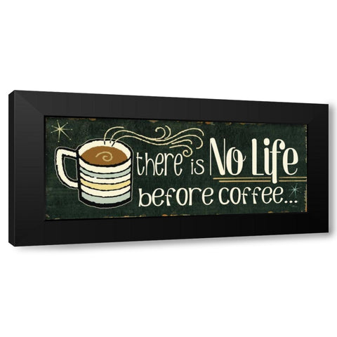 Funny Coffee II Black Modern Wood Framed Art Print by Pela Studio