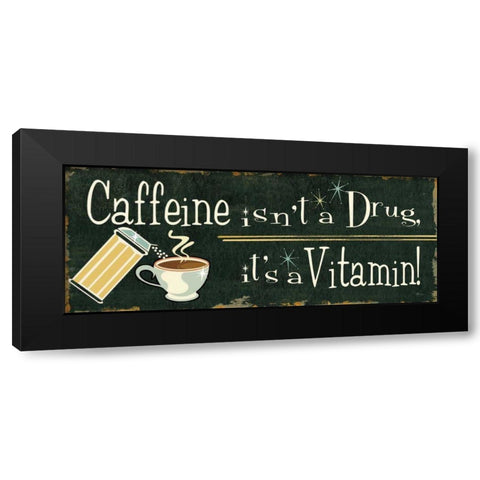 Funny Coffee IV Black Modern Wood Framed Art Print by Pela Studio
