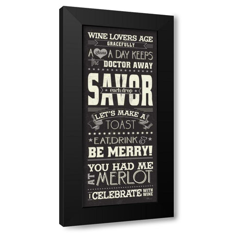 Wine Lovers I Black Modern Wood Framed Art Print by Pela Studio