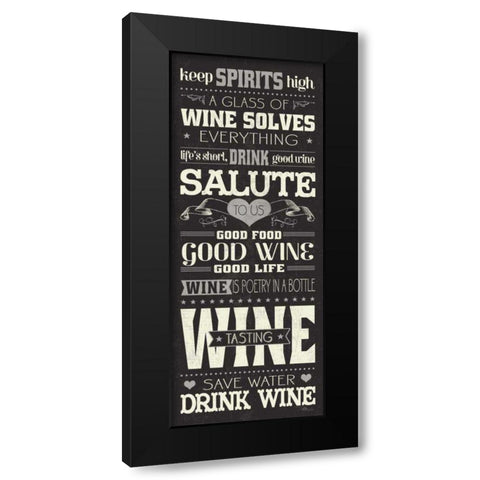 Wine Lovers II Black Modern Wood Framed Art Print with Double Matting by Pela Studio