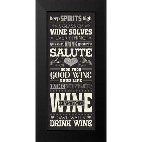 Wine Lovers II Black Modern Wood Framed Art Print by Pela Studio