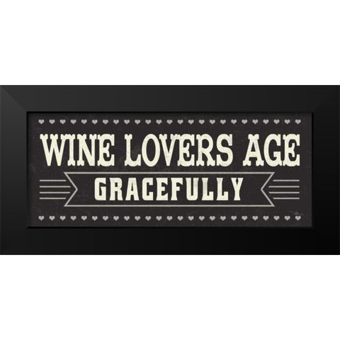 Wine Lovers IV Black Modern Wood Framed Art Print by Pela Studio