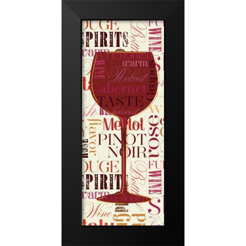 Colorful Wine Sayings - Cabernet Black Modern Wood Framed Art Print by Pela Studio