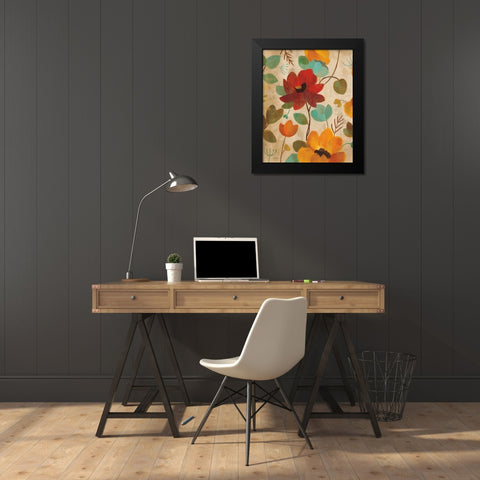 Vibrant Embroidery II Black Modern Wood Framed Art Print by Vassileva, Silvia