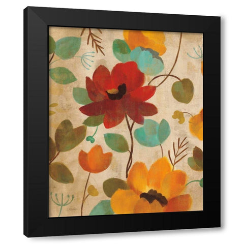 Vibrant Embroidery II Black Modern Wood Framed Art Print with Double Matting by Vassileva, Silvia