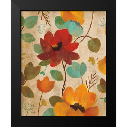 Vibrant Embroidery II Black Modern Wood Framed Art Print by Vassileva, Silvia