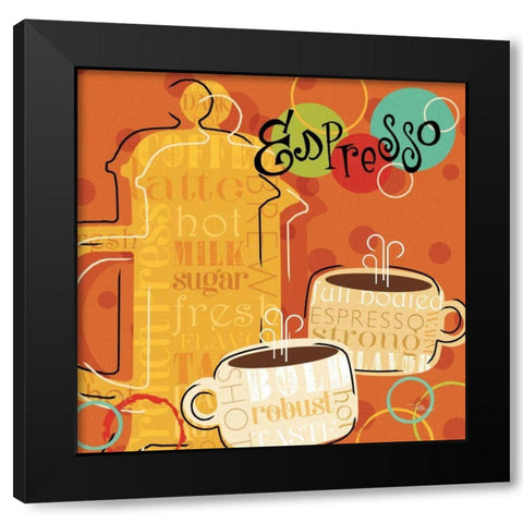 Funky Brew I Black Modern Wood Framed Art Print with Double Matting by Pela Studio