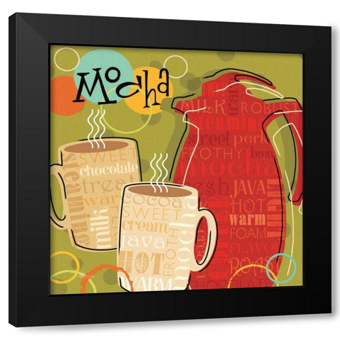 Funky Brew II Black Modern Wood Framed Art Print by Pela Studio