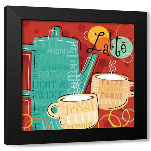 Funky Brew III Black Modern Wood Framed Art Print with Double Matting by Pela Studio