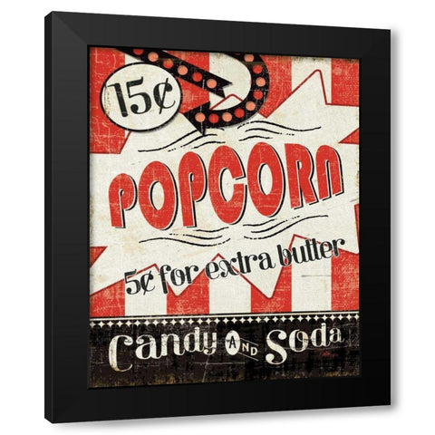 Movie Night II Black Modern Wood Framed Art Print with Double Matting by Pela Studio
