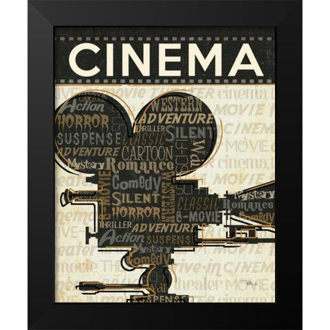 Cinema I Black Modern Wood Framed Art Print by Pela Studio