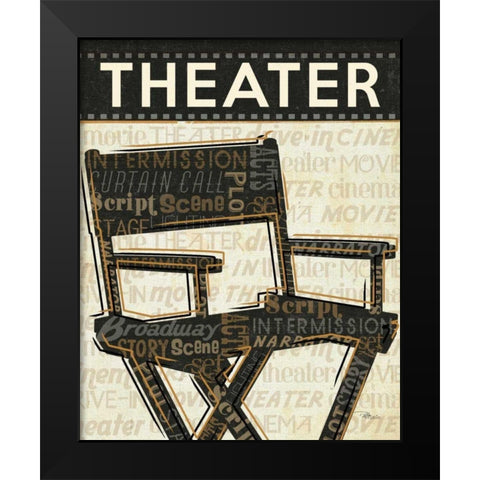 Cinema III Black Modern Wood Framed Art Print by Pela Studio