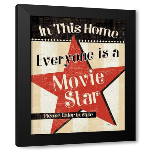 In This Home Everyone is a Star Black Modern Wood Framed Art Print with Double Matting by Pela Studio