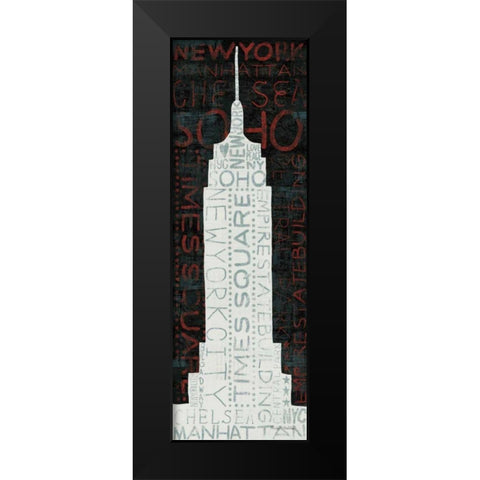 Empire State Building - Red Black Modern Wood Framed Art Print by Mullan, Michael