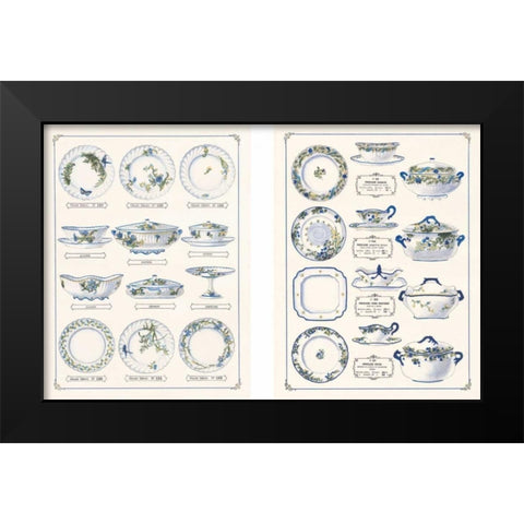 Porcelain Designs Black Modern Wood Framed Art Print by Anonymous