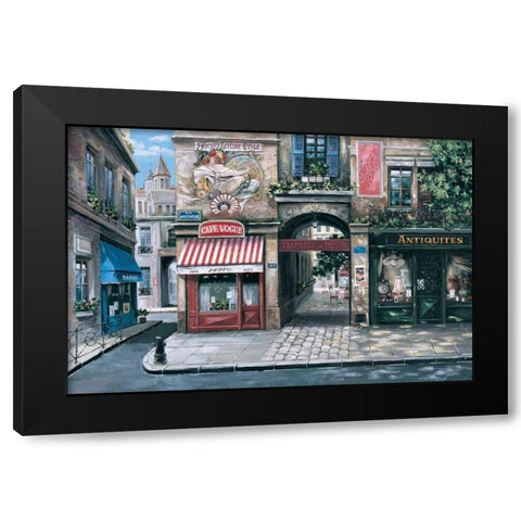 Vogue Cafe Black Modern Wood Framed Art Print by St. John, Mark