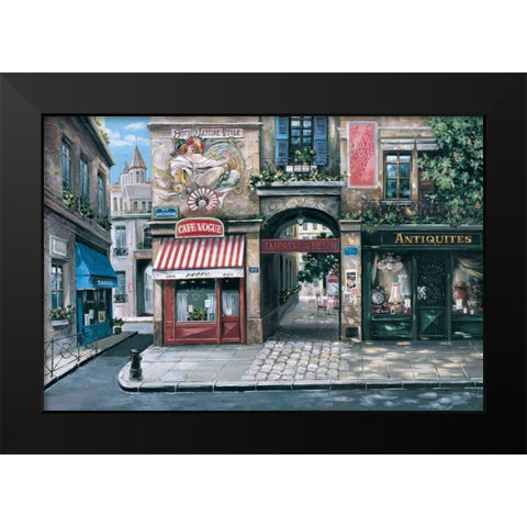 Vogue Cafe Black Modern Wood Framed Art Print by St. John, Mark