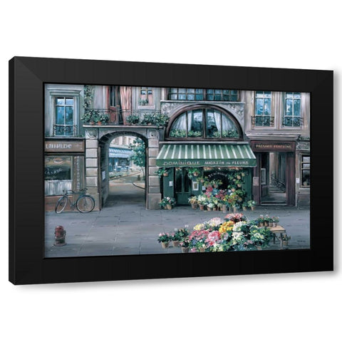 Dominique Fleuriste Black Modern Wood Framed Art Print with Double Matting by St. John, Mark