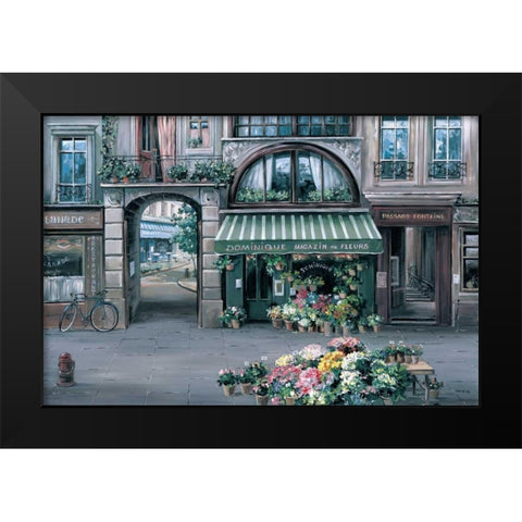 Dominique Fleuriste Black Modern Wood Framed Art Print by St. John, Mark