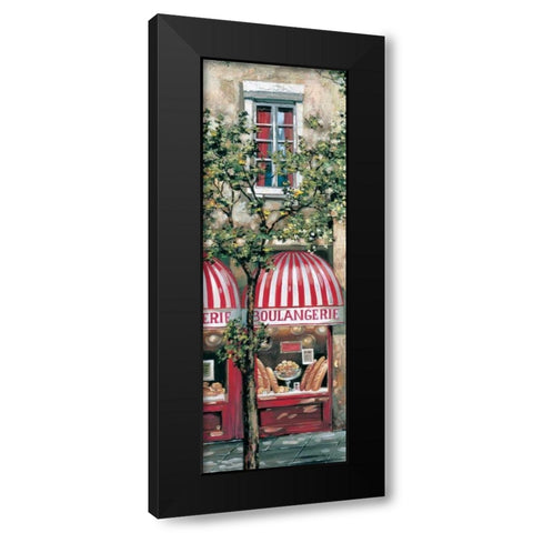 Red Striped Awning Black Modern Wood Framed Art Print with Double Matting by St. John, Mark