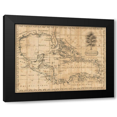 Caribbean 1806 Black Modern Wood Framed Art Print with Double Matting by Arrowsmith, Andrew